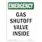 Signmission Safety Sign, OSHA EMERGENCY, 5" Height, Gas Shutoff Valve Inside, Portrait OS-EM-D-35-V-10500 - alternate 1